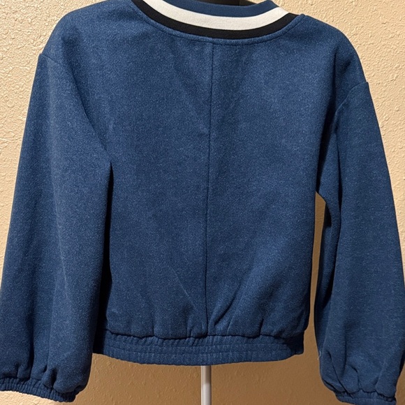 VOY BLUE Zip-Up Jacket with Striped Collar​ - Picture 5 of 6